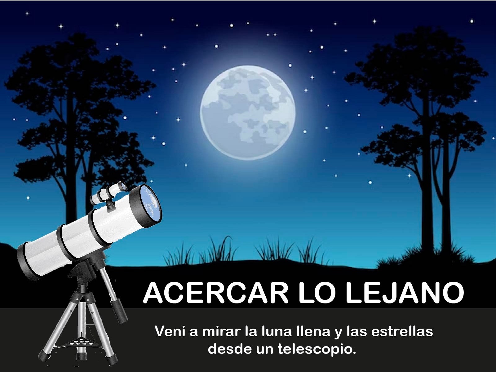 Se presentó “Acercar lo lejano”: Propuesta para ver la luna llena desde un telescopio